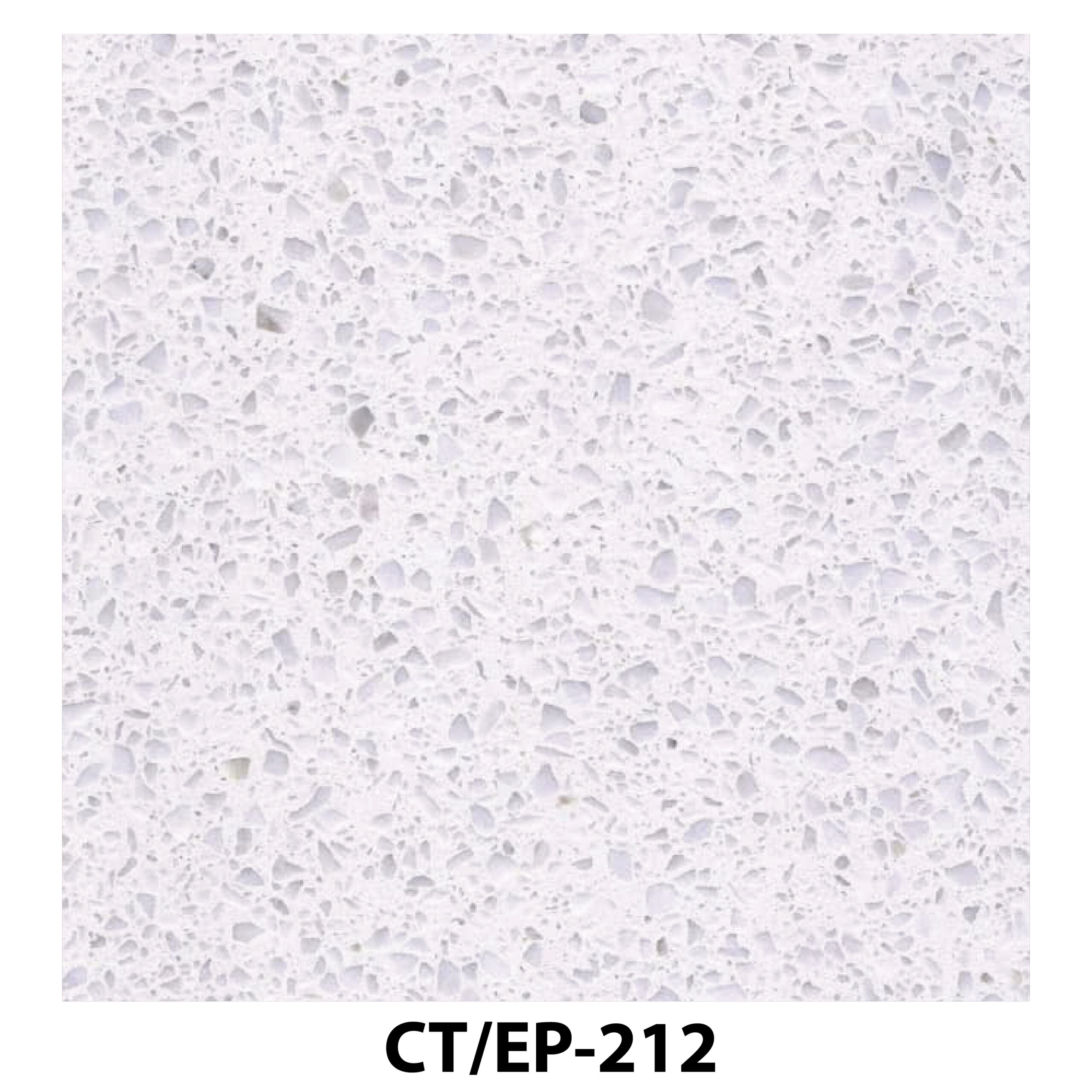 Pure white terrazzo with uniform fine-grained stone fragments.